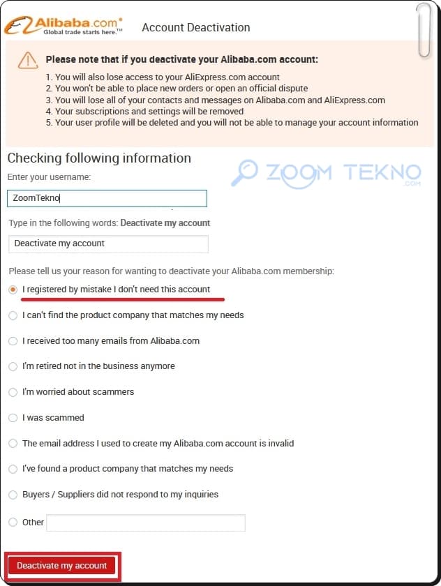 5 Adımda AliBaba Hesabını Silme!