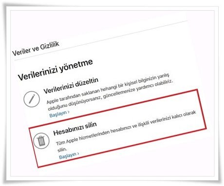 apple hesabi nasil silinir 3