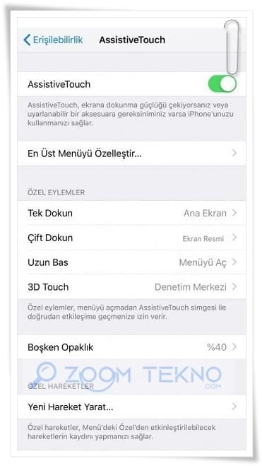 iPhone AssistiveTouch'la Ekran Görüntüsü Nasıl Alınır?