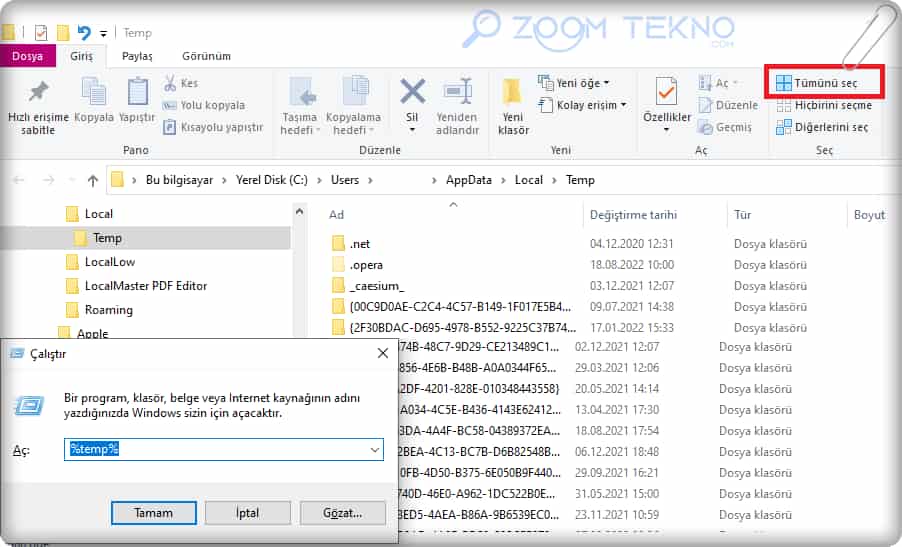 Windows Bilgisayarda Gereksiz Dosyaları Temizleme