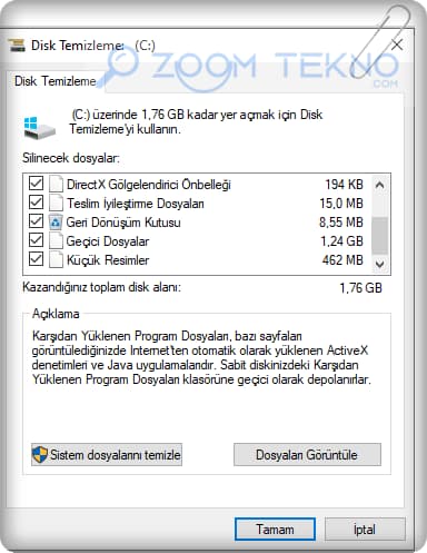 Windows Bilgisayarda Gereksiz Dosyaları Temizleme