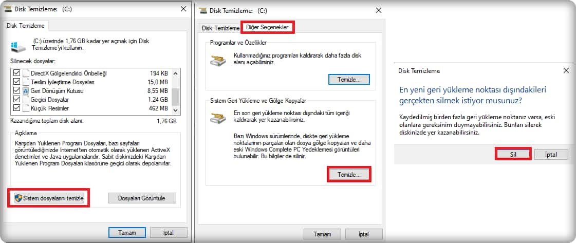 Windows Bilgisayarda Gereksiz Dosyaları Temizleme