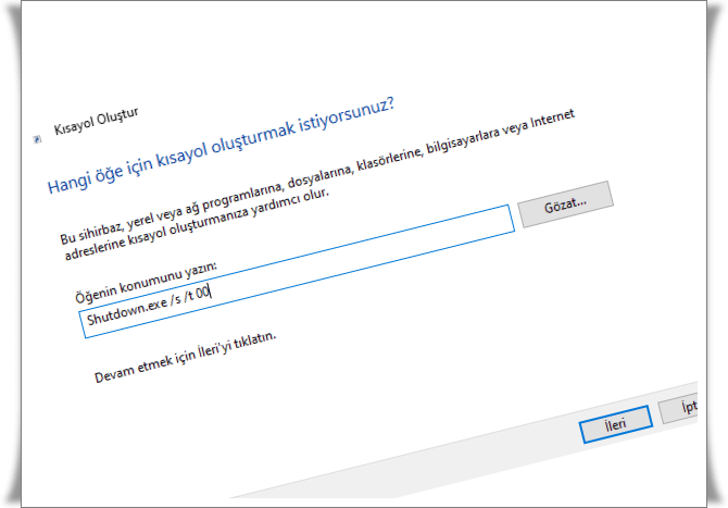 bilgisayari kapatma klavye kisayolu 3