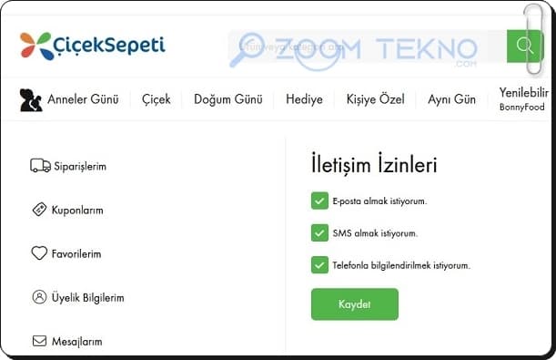 Çiçek Sepeti Hesabını Silmek için Ne Yapmalı?