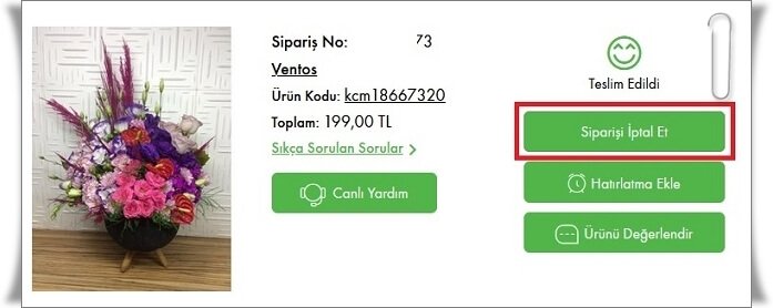 çiçek sepeti iade nasıl yapılır