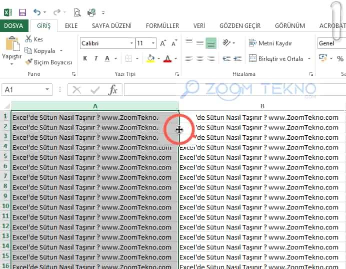 Excel'de Sütun Taşımanın En Kolay Yolu!