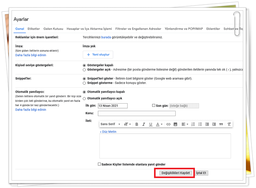 GMail'de Yolladığım Maili Nasıl Geri Alırım?