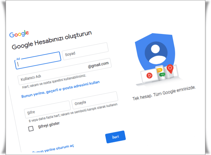 google hesabi nasil olusturulur 1