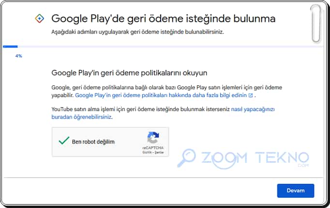 Google Play geri ödeme talebi nasıl yapılır?