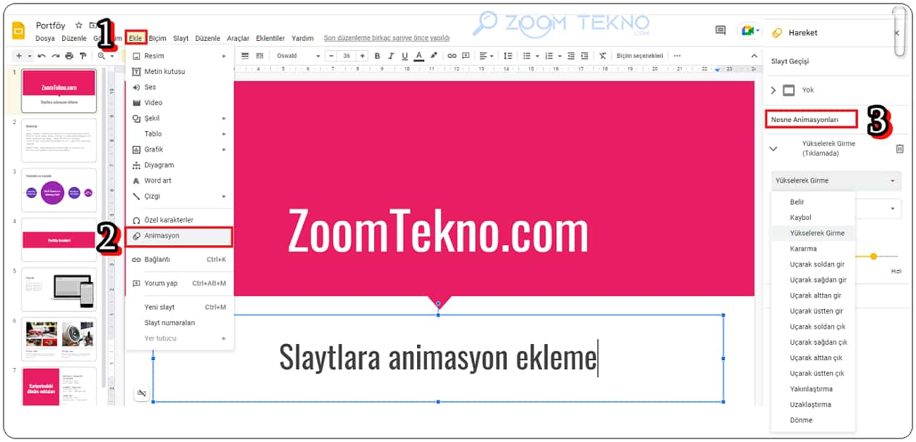 3 Adımda Google Slaytlara Animasyon Ekleme!