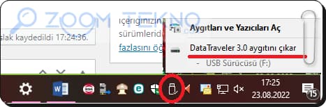 Bilgisayardan Harici Disk veya USB Belleği Güvenle Çıkarma