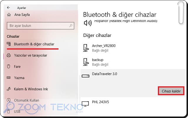 Bilgisayardan Harici Disk veya USB Belleği Güvenle Çıkarma