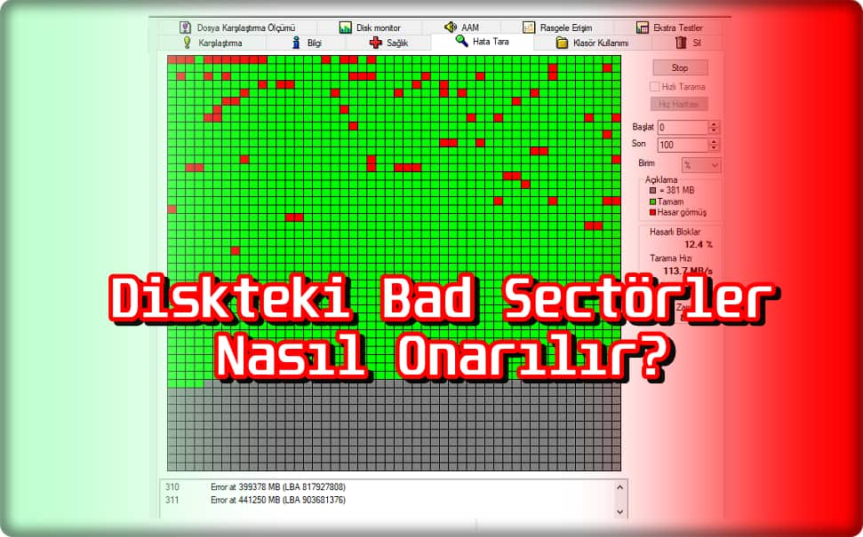 HDD Bad Sectörleri Onarmanın 5 Yolu!