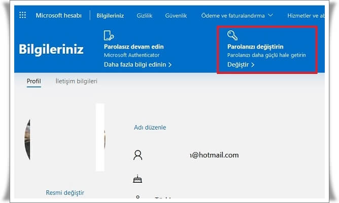 Hotmail Şifresi Nasıl Değiştirilir?