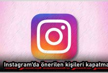 Instagram Önerilen Kişileri Kapatma