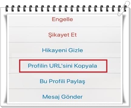 instagram profil linki ve paylasim linki kopyalama 2