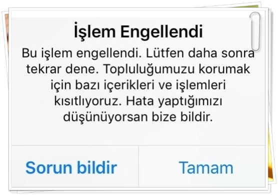 Instagram’da Topluluğumuzu Korumak için Bazı Hareketleri Kısıtlıyoruz Ne Demek?