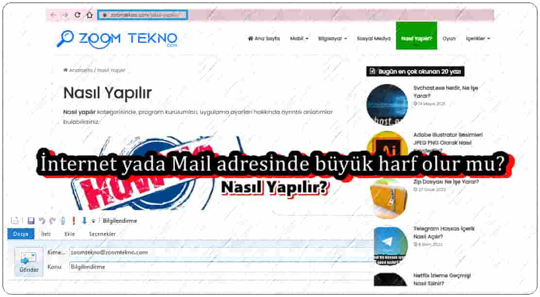 İnternet yada Mail Adresinde Büyük Harf Olur Mu?