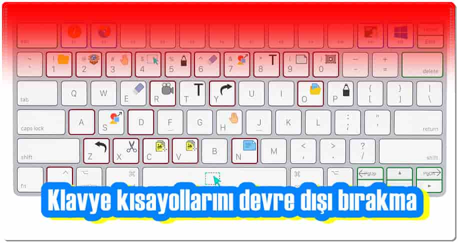 Klavye Kısayollarını Kapatma