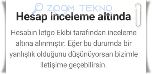 Letgo Hesap İnceleme Altında Ne Demek?