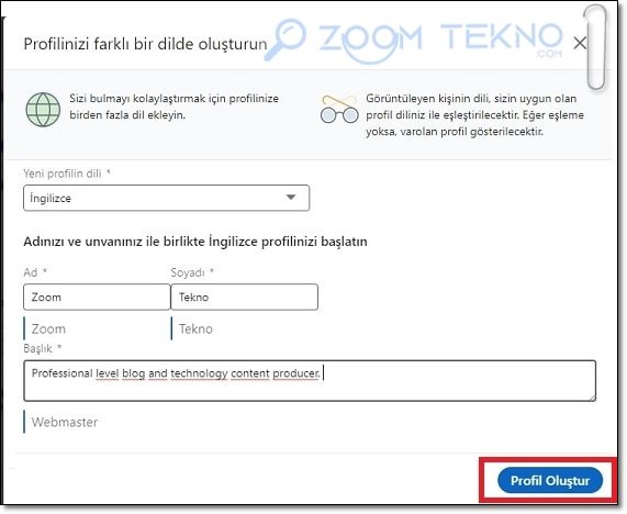 5 Adımda LinkedIn Farklı Dilde Profil Oluşturun!