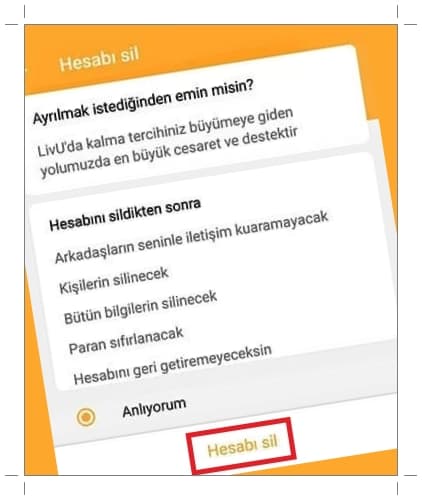 LivU Hesabı Nasıl Silinir? LivU Hesap Silme Nasıl Yapılır?