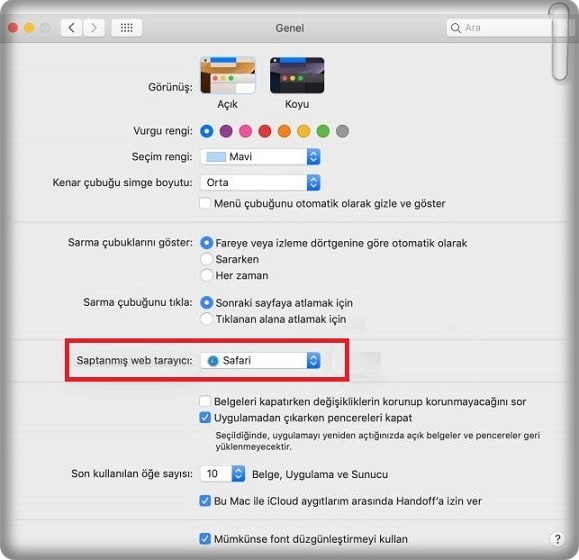 Macbook'da Varsayılan Tarayıcı Nasıl Değiştirilir?