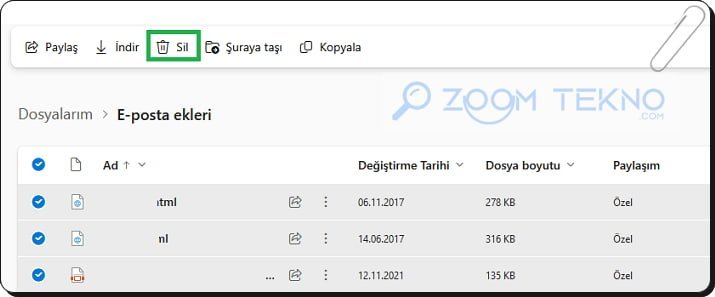 OneDrive Depolama Alanını Boşaltma