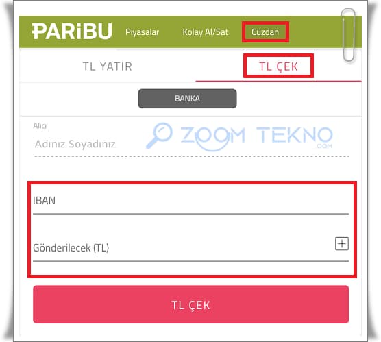 5 Adımda Paribu'dan Para Çekme - Paribu TL Çekme