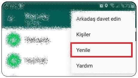 telefonda kayıtlı kişiler görünmüyor