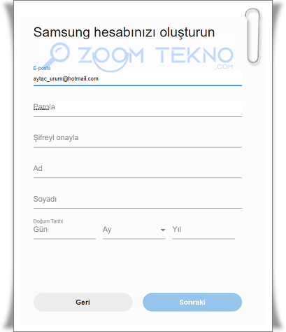 Samsung Account Hesap Açma, Kurtarma ve Silme İşlemleri