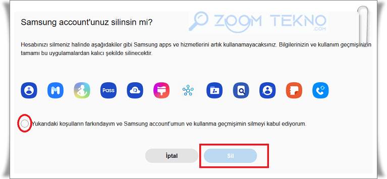 samsung account hesap acma kurtarma ve silme 6