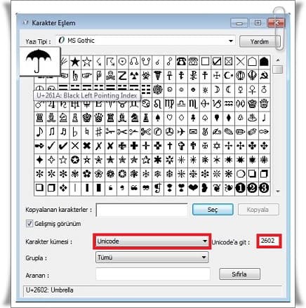 Klavyede Şemsiye Sembolü (☂) Nasıl Yapılır?