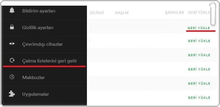 Spotify'da Silinen Çalma Listesini Geri Getirme