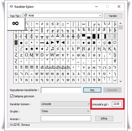 Klavyede Sonsuzluk İşareti ∞ Nasıl Yapılır?