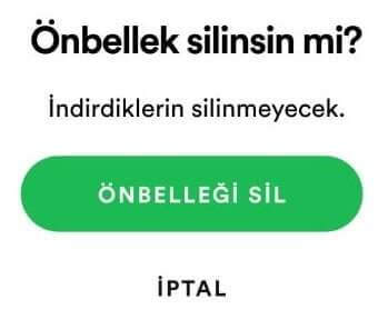 spotify onbellek silme 4