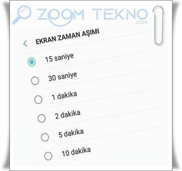 Telefona Bakarken Ekranın kapanmaması için ne yapmalıyım?