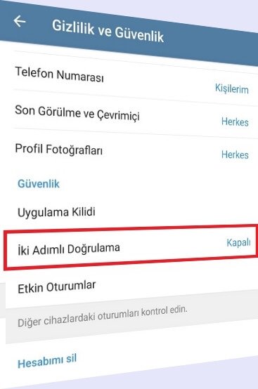 telegram iki adimli dogrulama 1