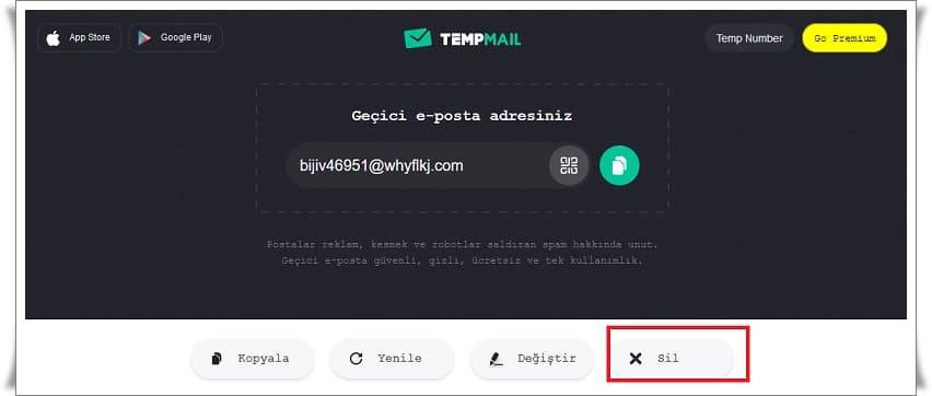 TempMail Hesabı Nasıl Silinir?