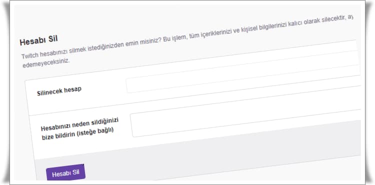 Twitch Hesabı Nasıl Silinir?