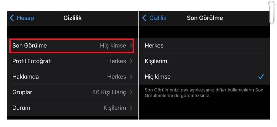 WhatsApp Son Görülme Nasıl Kapatılır?