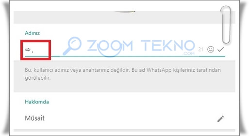 Whatsapp'ta İsim Gizlemeyi Nasıl Yaparım?