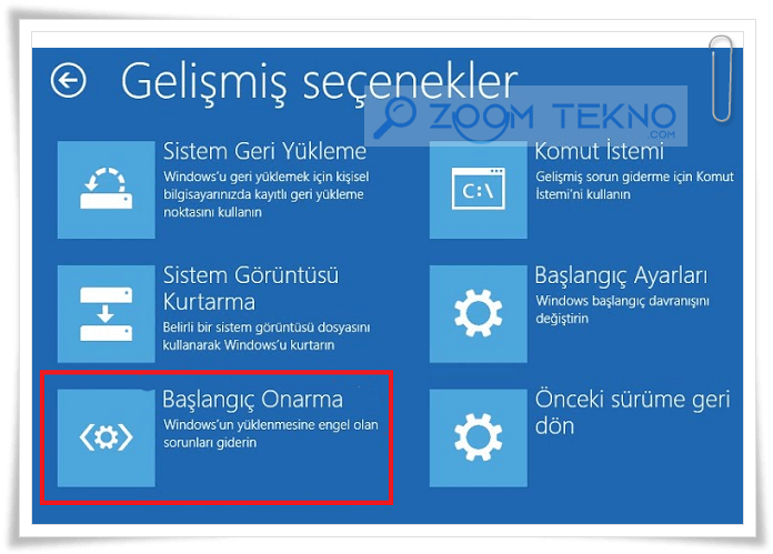 Windows 10 Başlangıç Onarma Nasıl Açılır?