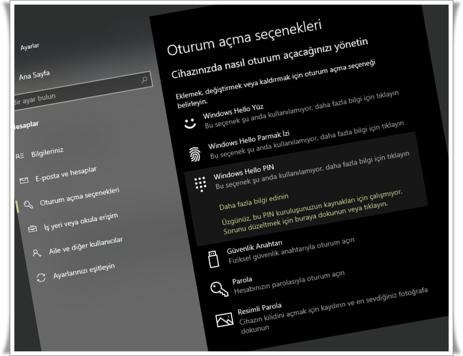 Windows 10 Oturum Açma Seçenekleri Nelerdir?