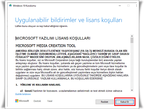 windows 10 temiz kurulum 2