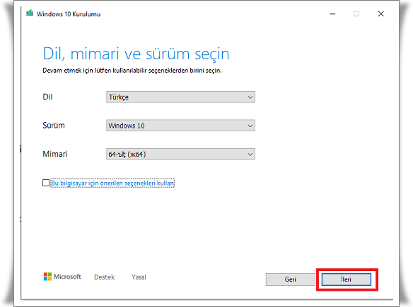 windows 10 temiz kurulum 4