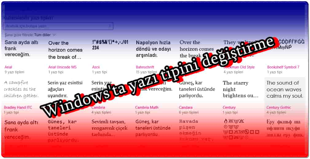 Windows 10 Yazı Tipi Nasıl Değiştirilir?