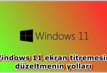 Windows 11 Ekran Titremesi Sorunu
