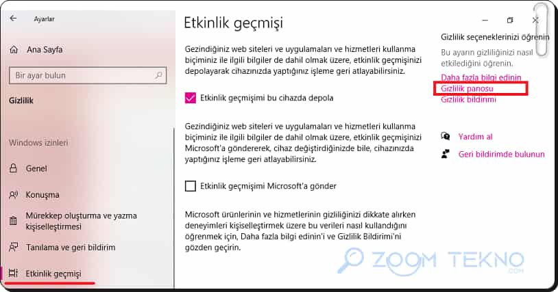 Windows Etkinlik Geçmişini Temizleme