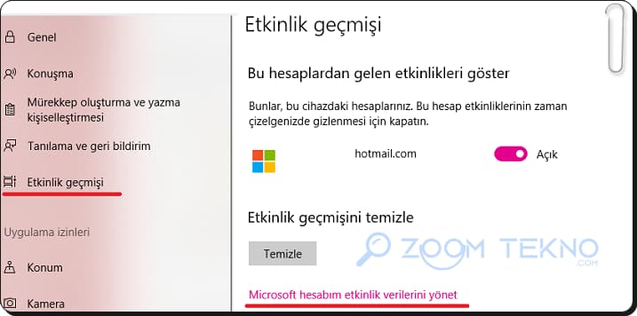 Windows Etkinlik Geçmişini Temizleme